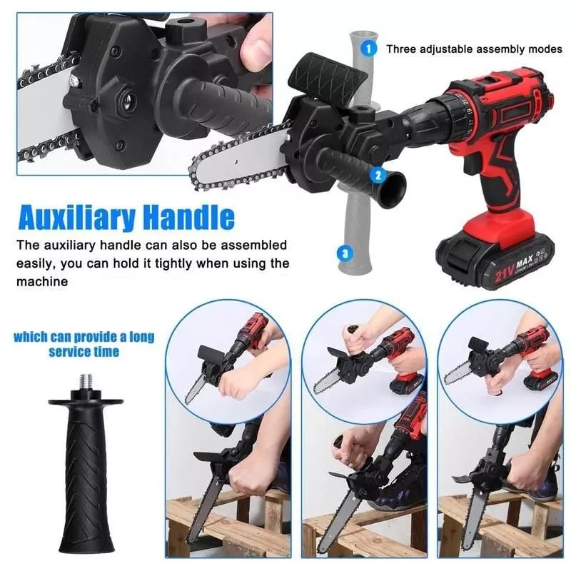 4/6 Inch Electric Drill Modified To Electric Chainsaw Adapter Tool Portable Conversion Head Kits Woodworking Pruning 4/6 Inch Electric Drill Modified To Electric Chainsaw Adapter Tool Portable Conversion Head Kits Woodworking Pruning